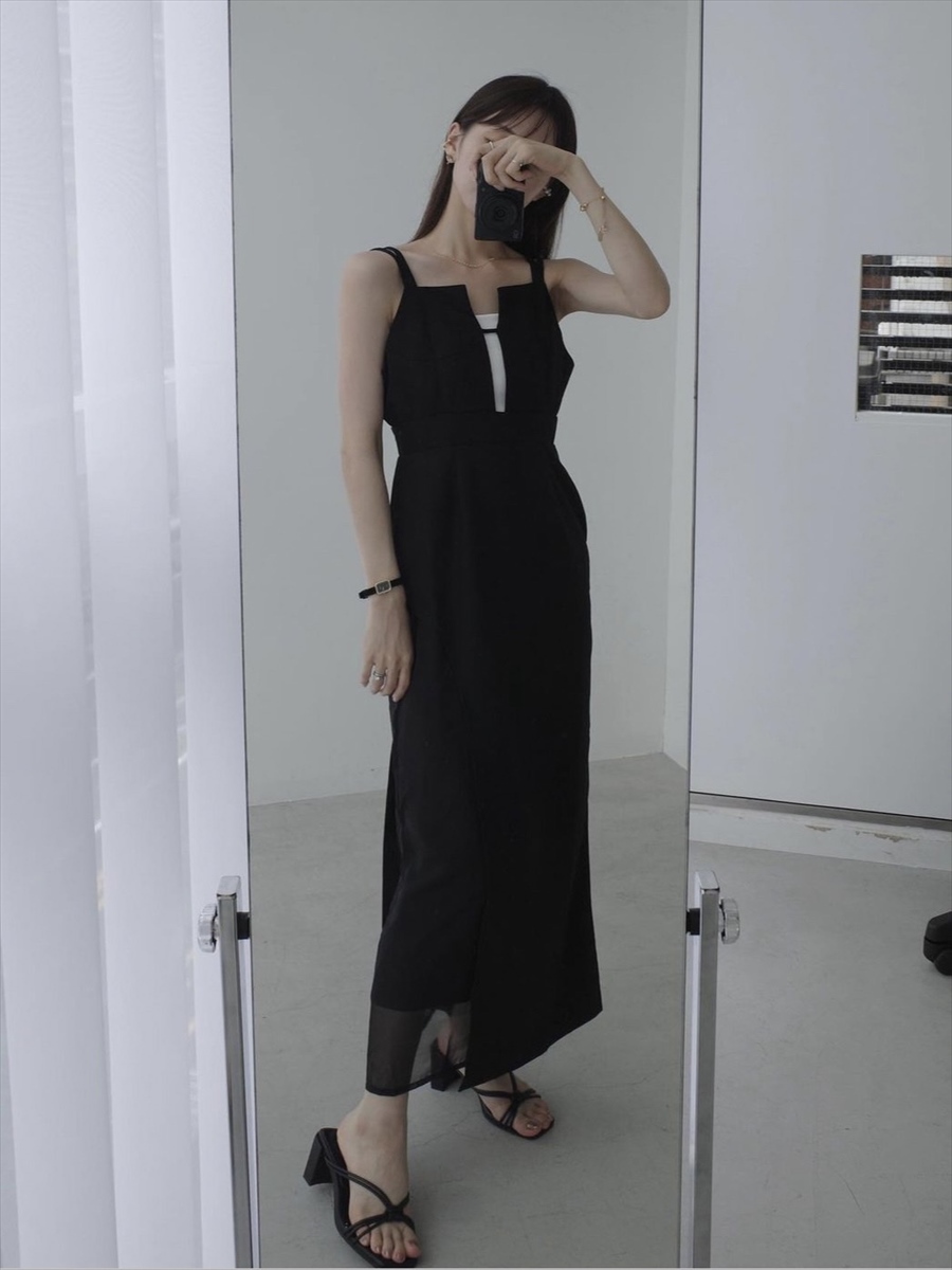 【SPECIALPRICE】 sheer layered cami dress amel