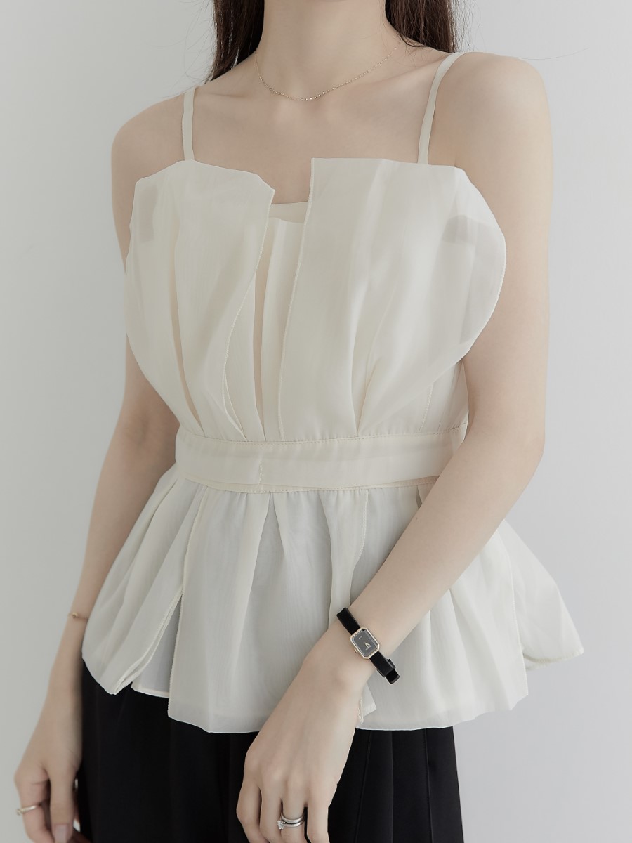 RE ARRIVAL】 tulle peplum bustier amel