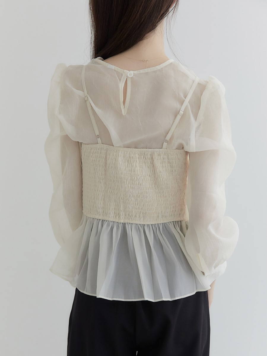 RE ARRIVAL】 tulle peplum bustier amel