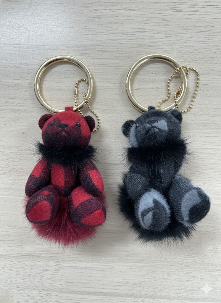 ふんわり手触り】バイカラー ベア バッグチャーム ぬいぐるみ