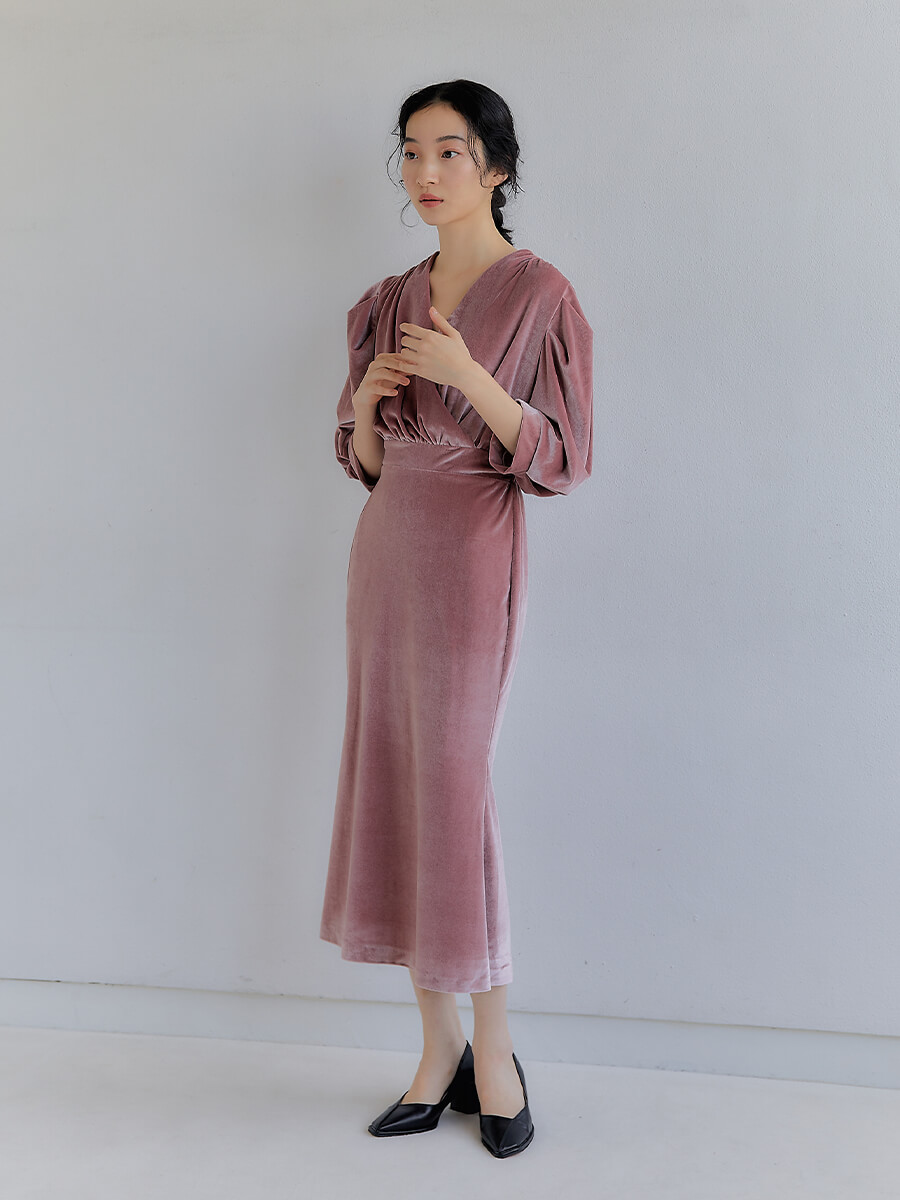 【Ayla】velvet cachecoeur dress